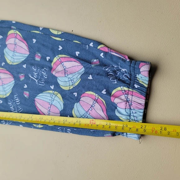 Briefly Stated Women’s Hot Air Balloon Love  Jogger Sleep Pants Blue L (12/14) - Picture 8 of 9